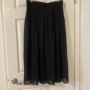 NWOT, SZ M, Chiffon A-Line Midi Skirt, Black